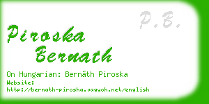 piroska bernath business card